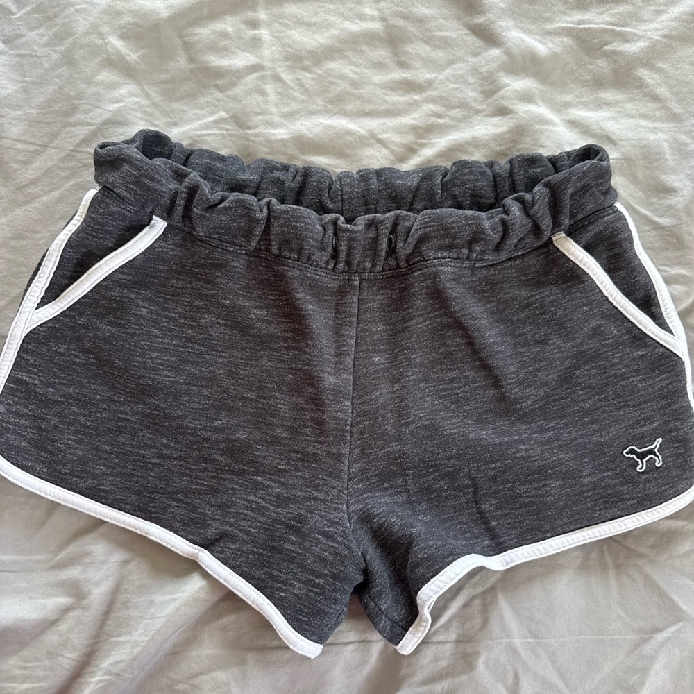 Women's Gray Pink Shorts with White Trim